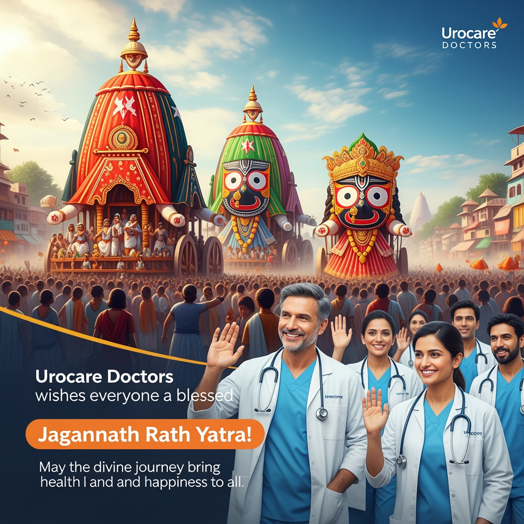 AI Design for jagnnath rath yatra  urocare doctors social media post
