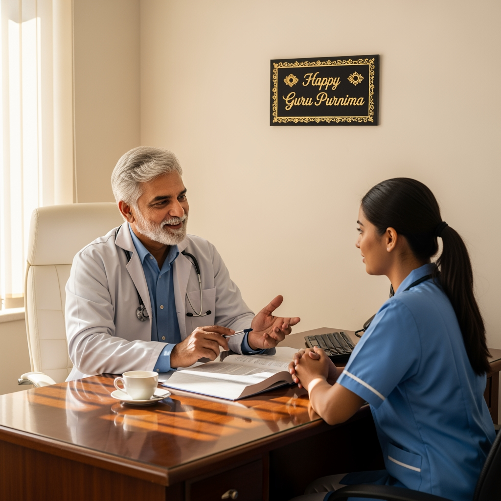 AI Design for DOCTOR GURU AND NURSE SHISHYA DOCTOR APLYA SHISHYANA GOSHTI SHIKVTANA SAMJVTANA ASA DENA GURU PORNIMECHA