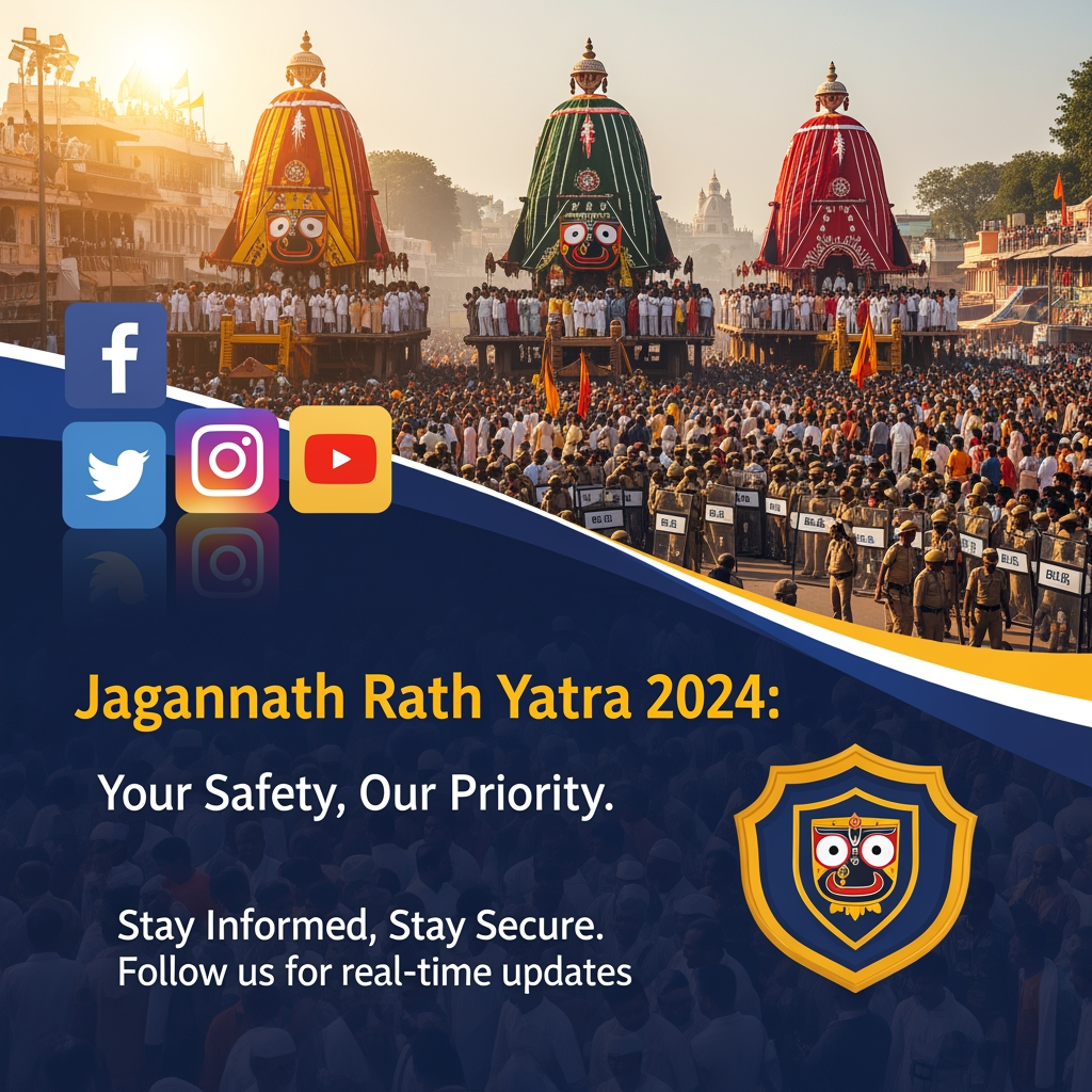 AI Design for jagnnath rath yatra  security social media post