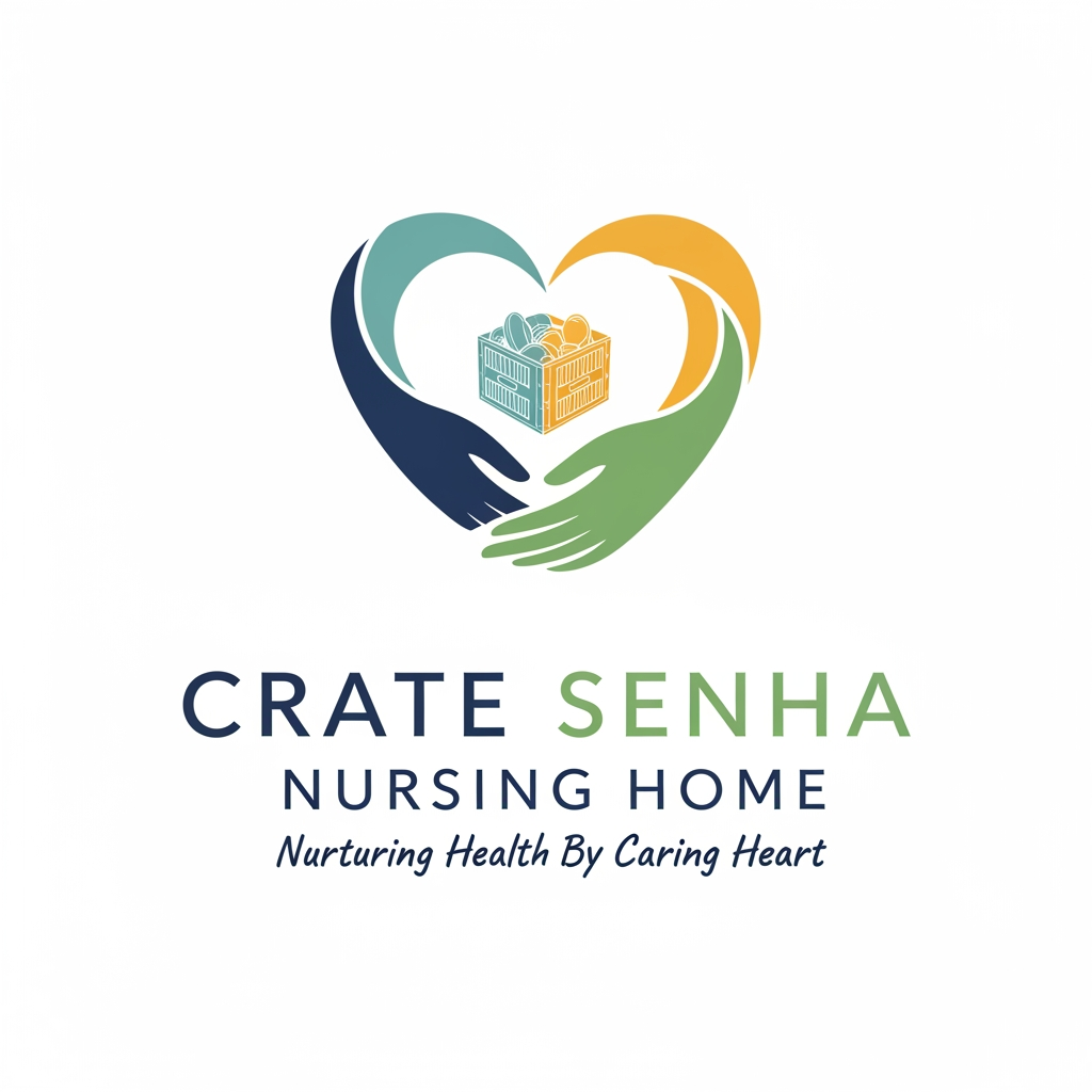 AI Design for crate senha nursing home  logo this is tag line Nurturing Health By Caring Heart