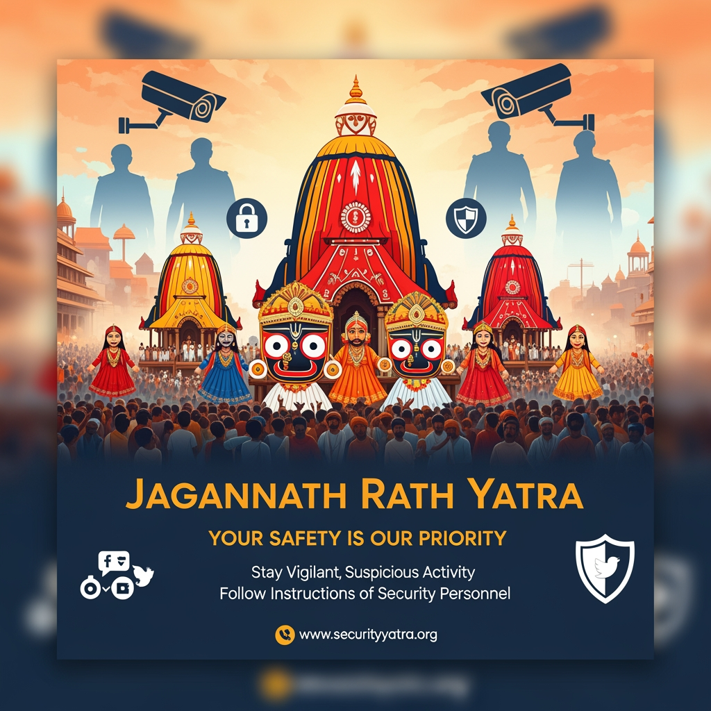 AI Design for jagnnath rath yatra  security social media post