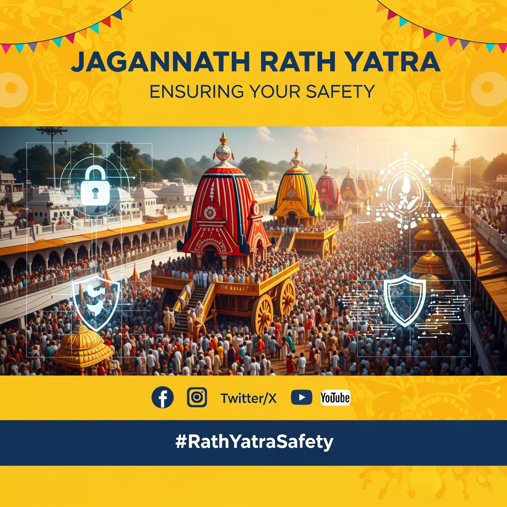 AI Design for jagnnath rath yatra  security social media post