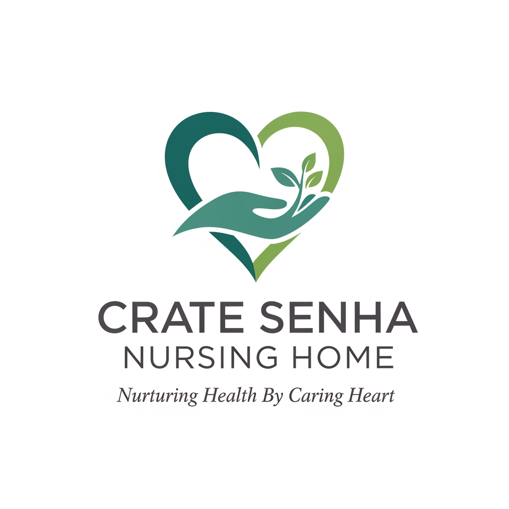 AI Design for crate senha nursing home  logo this is tag line Nurturing Health By Caring Heart