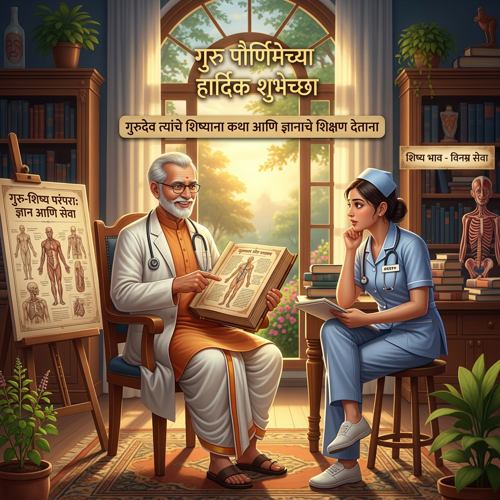 AI Design for DOCTOR GURU AND NURSE SHISHYA DOCTOR APLYA SHISHYANA GOSHTI SHIKVTANA SAMJVTANA ASA DENA GURU PORNIMECHA