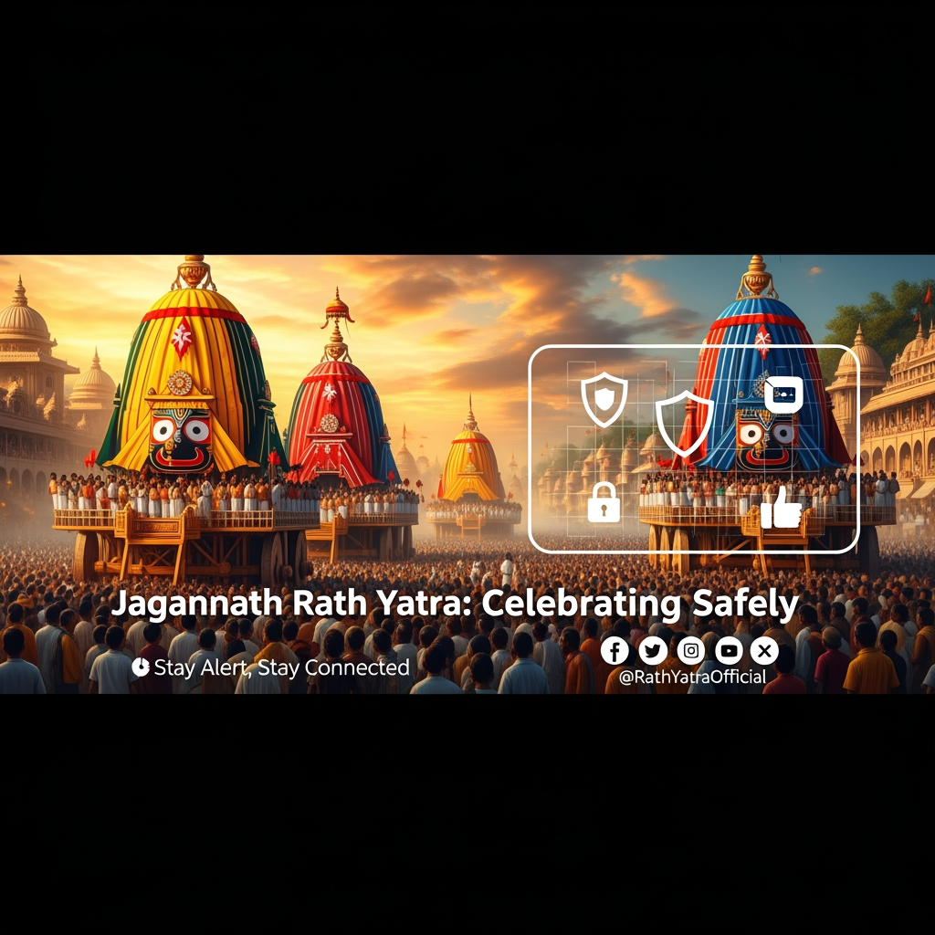 AI Design for jagnnath rath yatra  security social media post