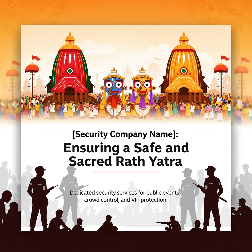 AI Design for jagnnath rath yatra  security gurd company social media post