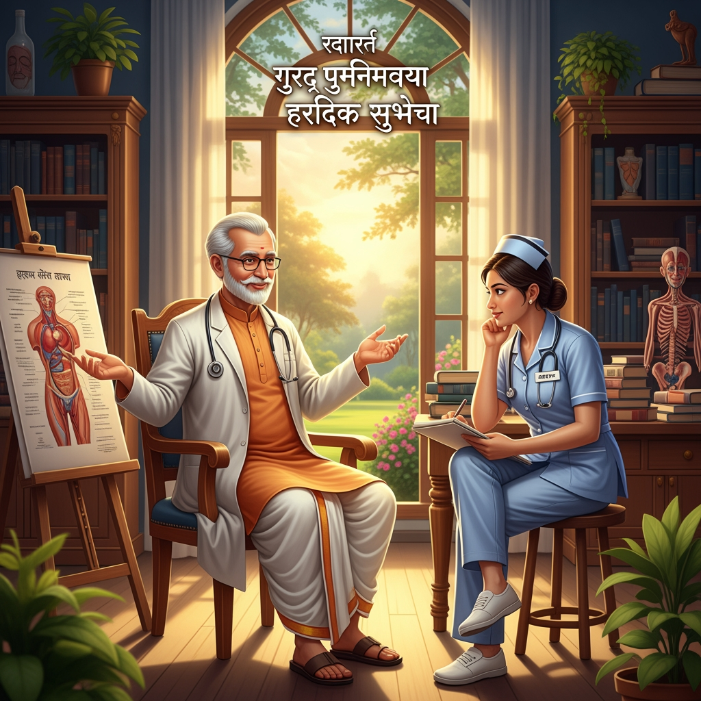 AI Design for DOCTOR GURU AND NURSE SHISHYA DOCTOR APLYA SHISHYANA GOSHTI SHIKVTANA SAMJVTANA ASA DENA GURU PORNIMECHA