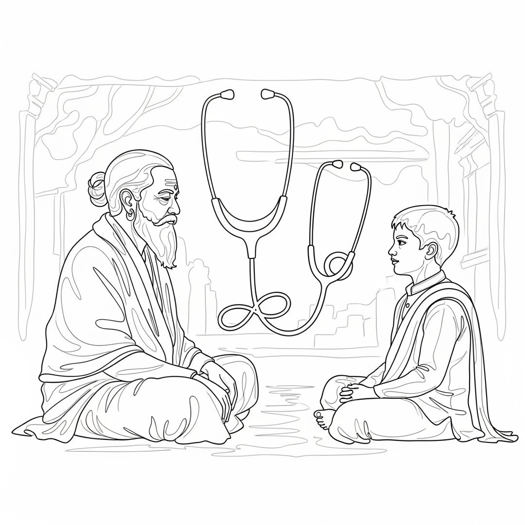 AI Design for GURU ANI SHISHYA YANCHA LINE WORK SETHSTSCOPE NE BANVUN DENA