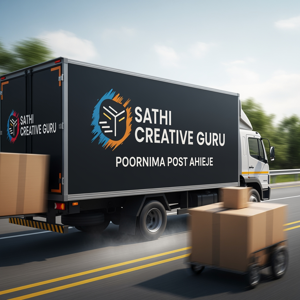 AI Design for logistic company sathi crative guru pornima post ahije