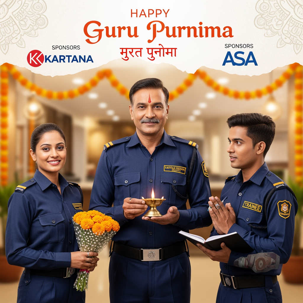 AI Design for SECURITY GURDS SENIR JUNIER LA TRAIN KARTANA ASA KAHI COMAPNYSATHI GURU PURNIMA POST