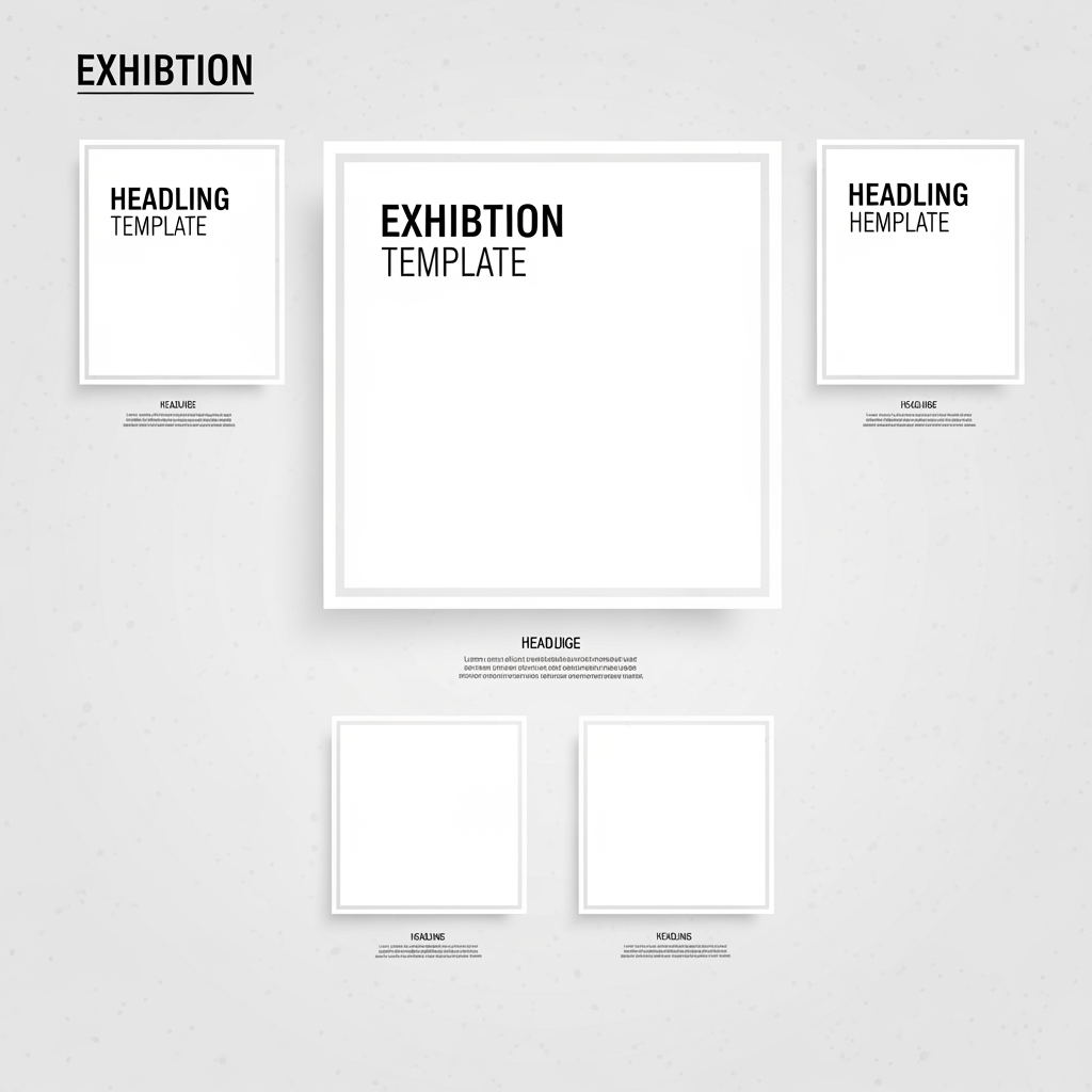 AI Design for i need to create a template with good design for exhibition simple design i nee to add three to four photos