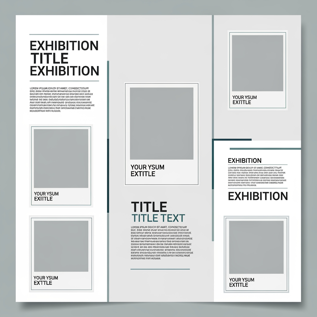 AI Design for i need to create a template with good design for exhibition simple design i nee to add three to four photos