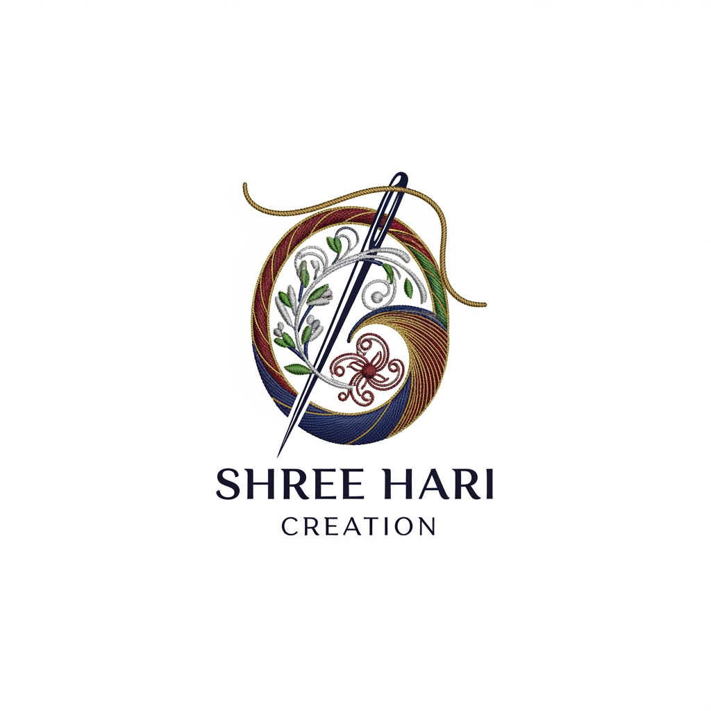 AI Design for create a logo for brand named shree hari creation which works as embroidary unit