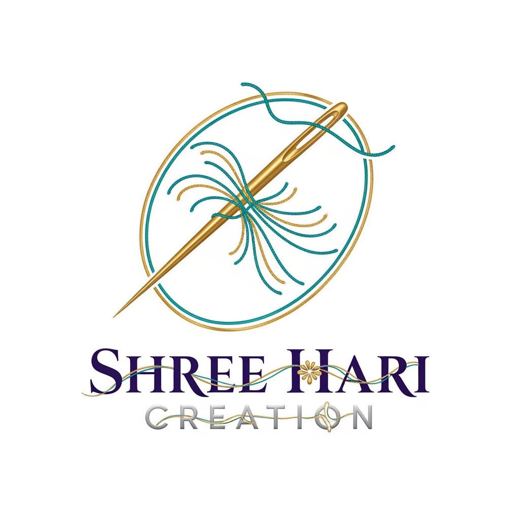 AI Design for create a logo for brand named shree hari creation which works as embroidary unit