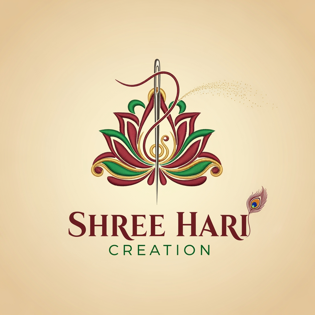 AI Design for create a logo for brand named shree hari creation which works as embroidary unit
