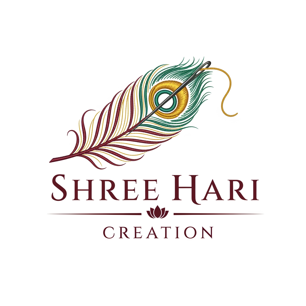 AI Design for create a logo for brand named shree hari creation which works as embroidary unit