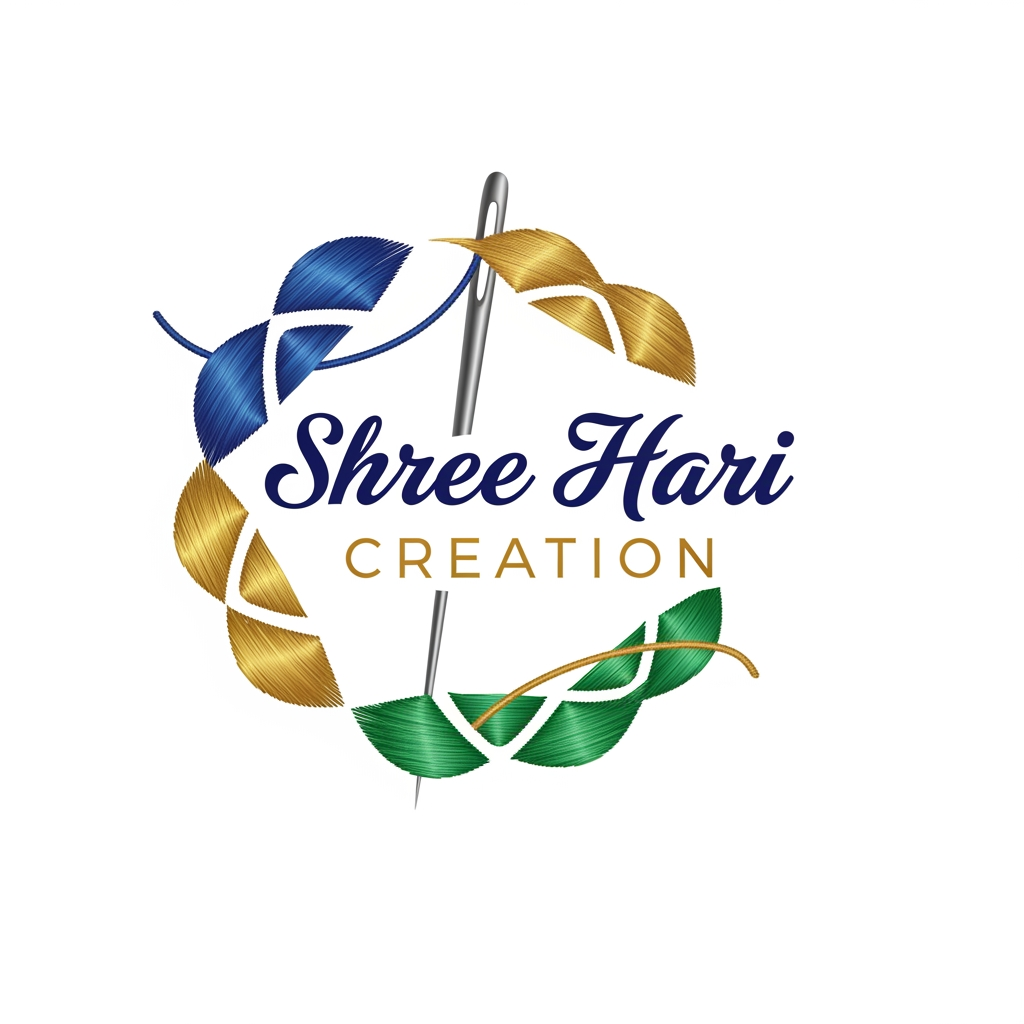 AI Design for create a logo for brand named shree hari creation which works as embroidary unit