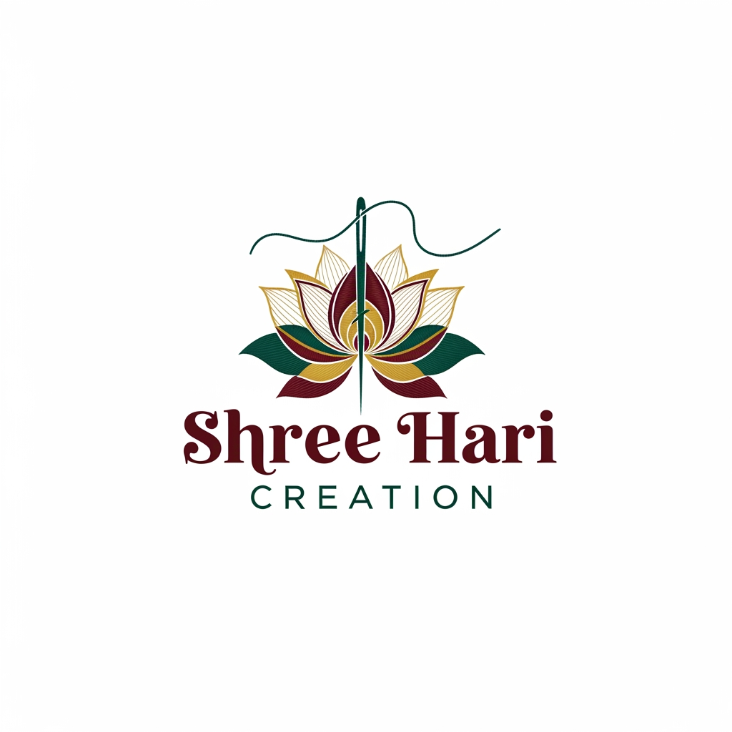 AI Design for create a logo for brand named shree hari creation which works as embroidary unit