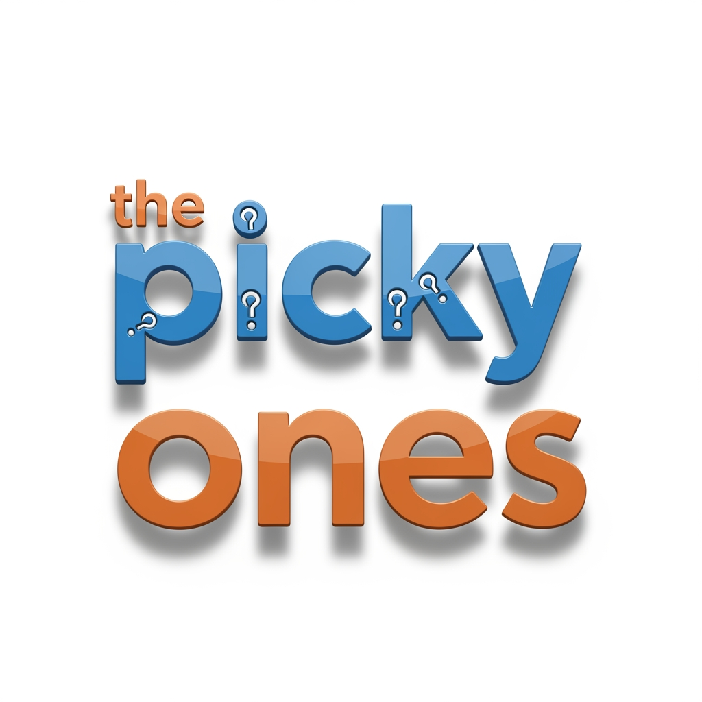 AI Design for I want to create a logo for my brand "the pickyones"
create a 3d type logo
keep "the' word minimal 25-30 percent only 
picky and ones should be of different color
it should reflect its meaning be that creative