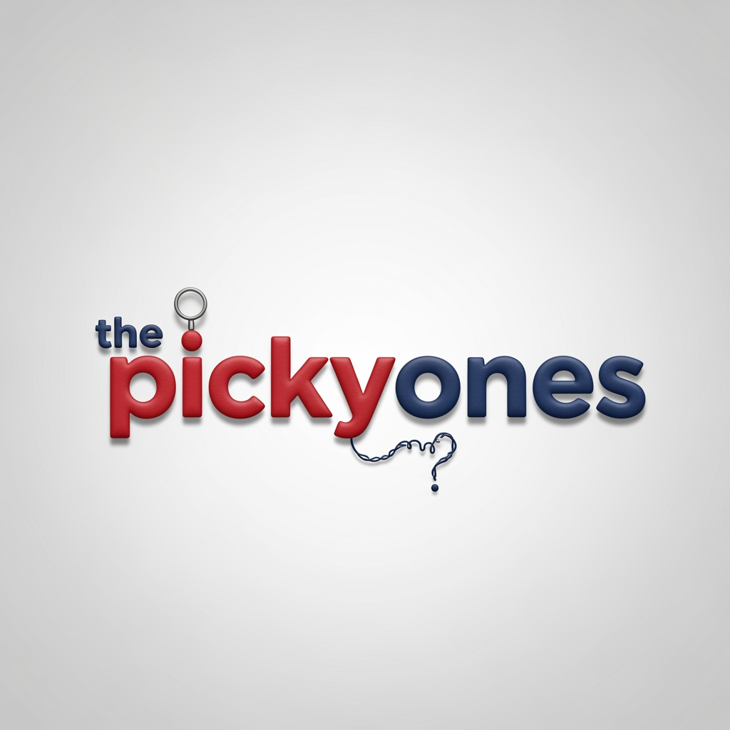 AI Design for I want to create a logo for my brand "the pickyones"
create a 3d type logo
keep "the' word minimal 25-30 percent only 
picky and ones should be of different color
it should reflect its meaning be that creative