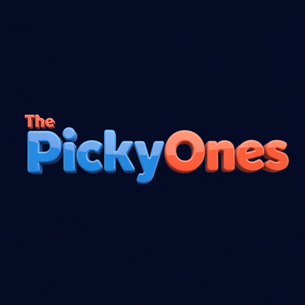 AI Design for Create a modern 3D logo for "ThePickyOnes", an ecommerce brand focused on kids, teens, and young trend-conscious shoppers. Design a sleek and playful wordmark that balances youthful energy with a contemporary premium feel. The typography should be bold, rounded, and friendly, with subtle custom letter modifications that make the brand memorable without looking childish.

Use a vibrant color palette combining electric blue, fresh turquoise, coral orange, and soft purple accents, with smooth gradients and glossy 3D materials. Incorporate subtle playful elements such as dynamic curves, floating geometric shapes, stars, sparkles, or abstract motion effects integrated into the lettering.

Render the logo in high-end 3D with realistic depth, soft reflections, ambient lighting, smooth shadows, and premium materials. The style should feel similar to leading youth-focused digital brands—modern, energetic, approachable, and stylish. Avoid cartoon characters, toys, baby themes, or overly corporate aesthetics.

Place the logo on a clean light background with soft studio lighting. Ultra-detailed 3D rendering, professional ecommerce branding, polished finish, high contrast, centered composition, commercial-quality design, 8K resolution, brand identity showcase.I want to create a logo for my brand "the pickyones"
create a 3d type logo
keep "the' word minimal 25-30 percent only 
picky and ones should be of different color
it should reflect its meaning be that creative