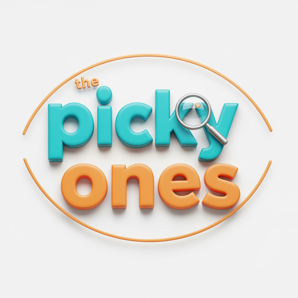 AI Design for I want to create a logo for my brand "the pickyones"
create a 3d type logo
keep "the' word minimal 25-30 percent only 
picky and ones should be of different color
it should reflect its meaning be that creative