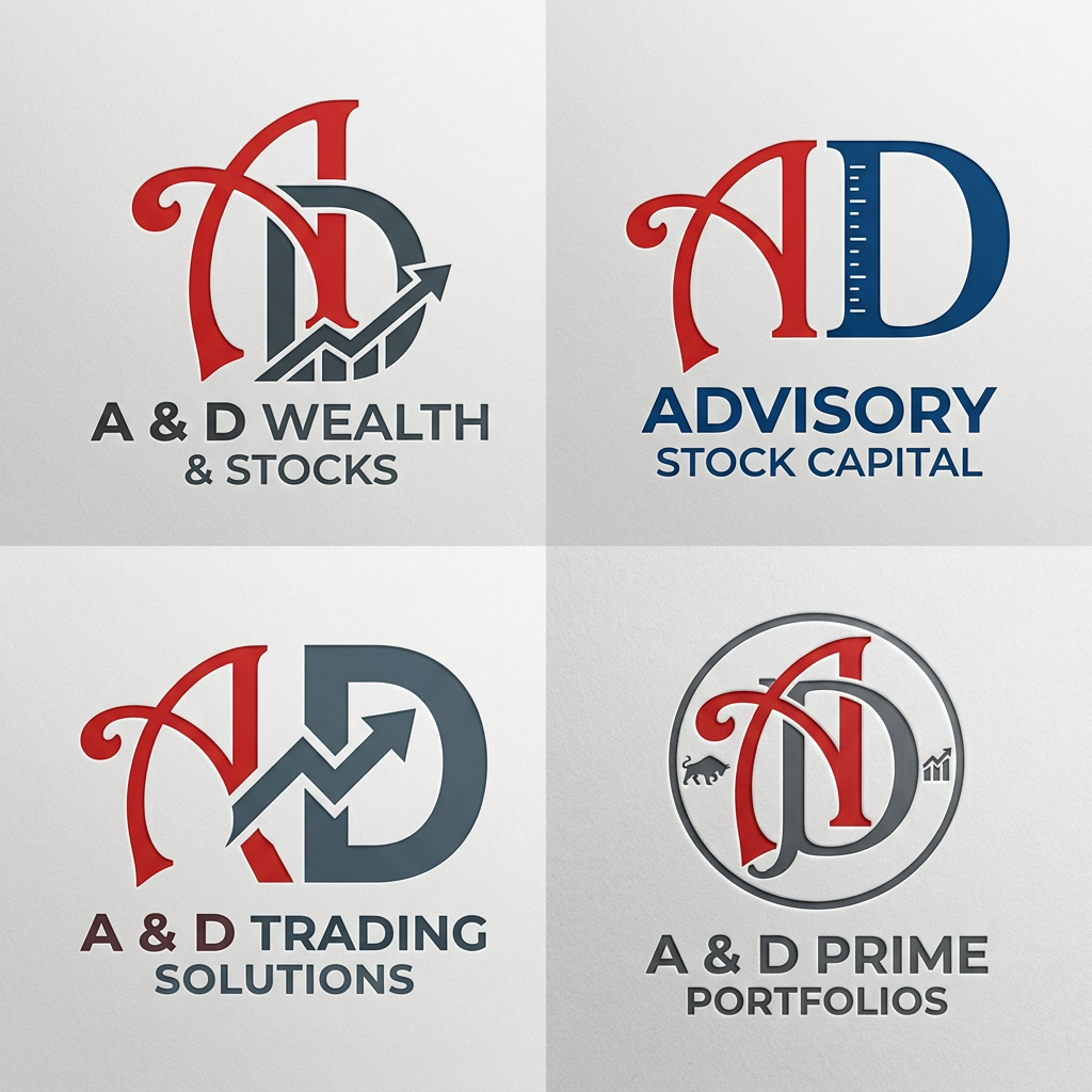 AI Design for A and D  give me best logo design , A should be as it is , for fiancé and stocks website