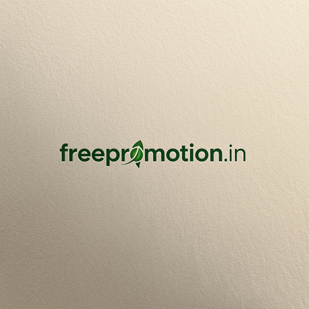 AI Design for make it a little simple and premium in green and biege colour a logo of my brand named freepromotion.in