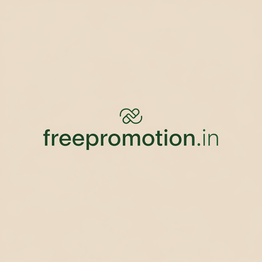 AI Design for make it a little simple and premium in green and biege colour a logo of my brand named freepromotion.in