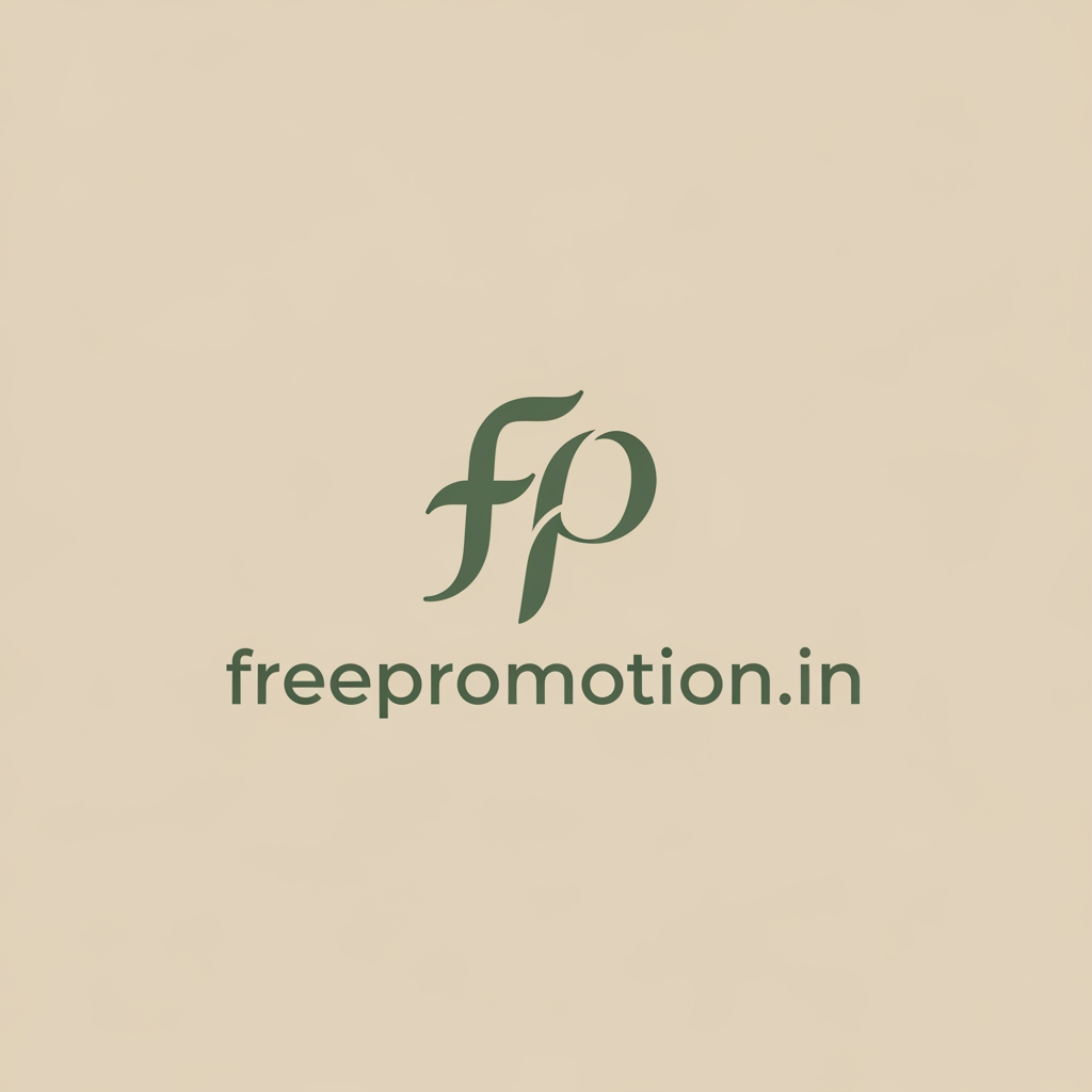 AI Design for make it a little simple and premium in green and biege colour a logo of my brand named freepromotion.in