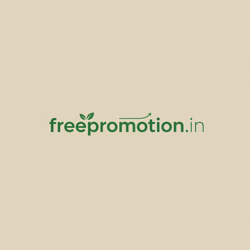 AI Design for make it a little simple and premium in green and biege colour a logo of my brand named freepromotion.in