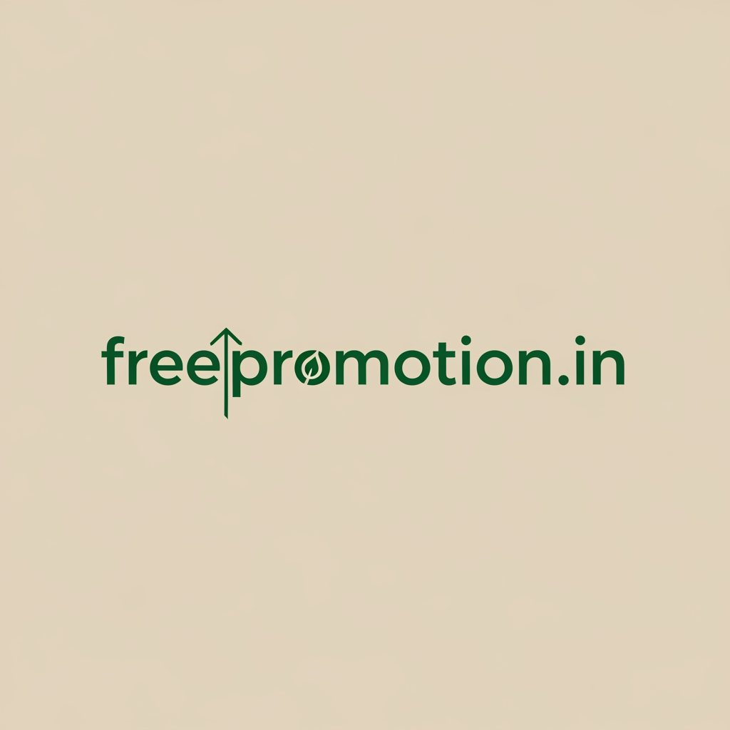 AI Design for make it a little simple and premium in green and biege colour a logo of my brand named freepromotion.in