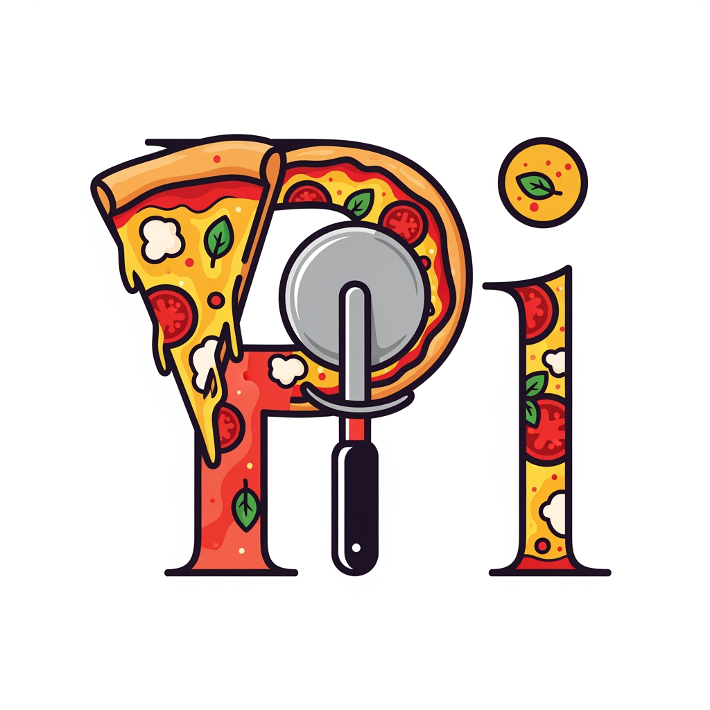 AI Design for maak een logo met de P en de I met een pizza