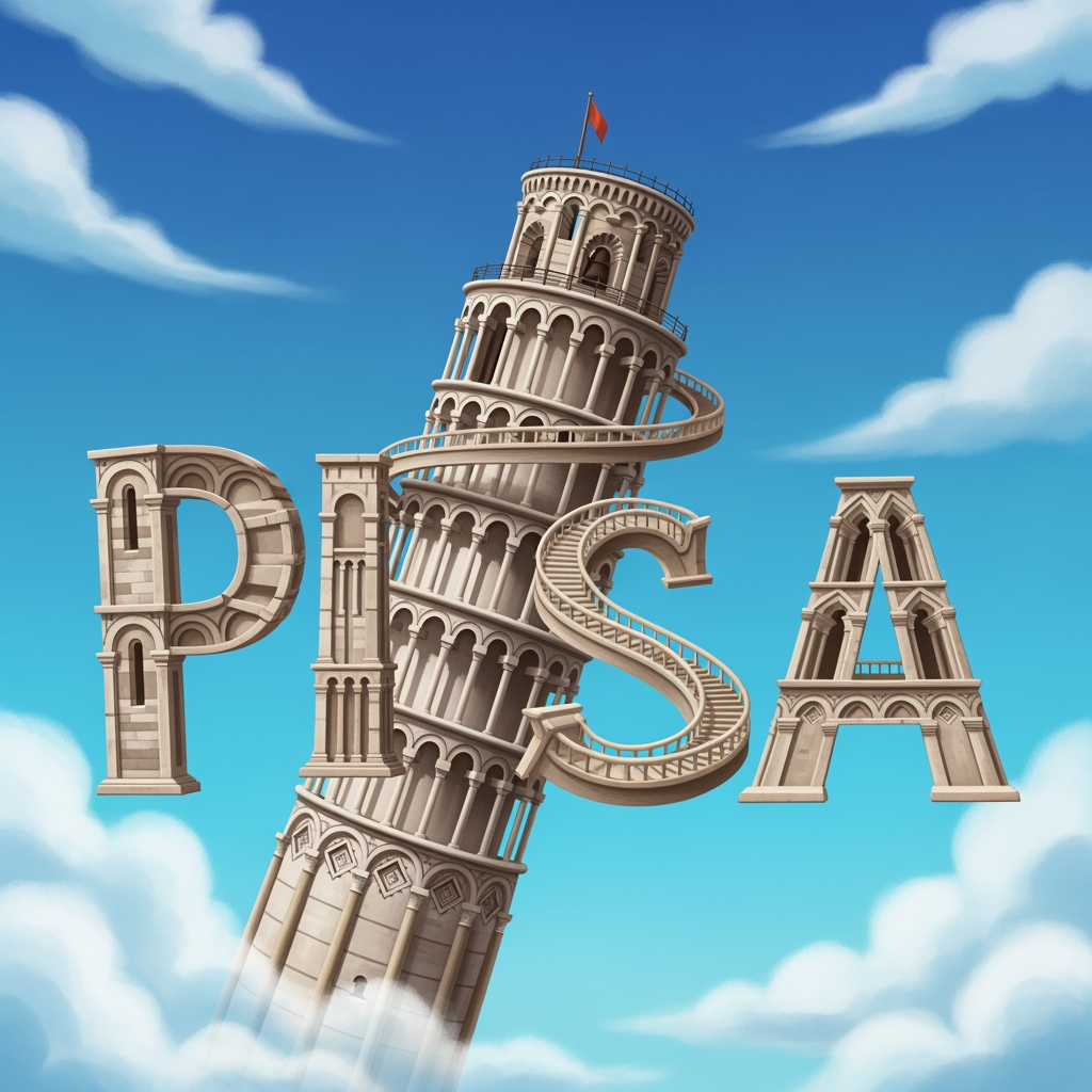 AI Design for maak een anagram de naam is pisa