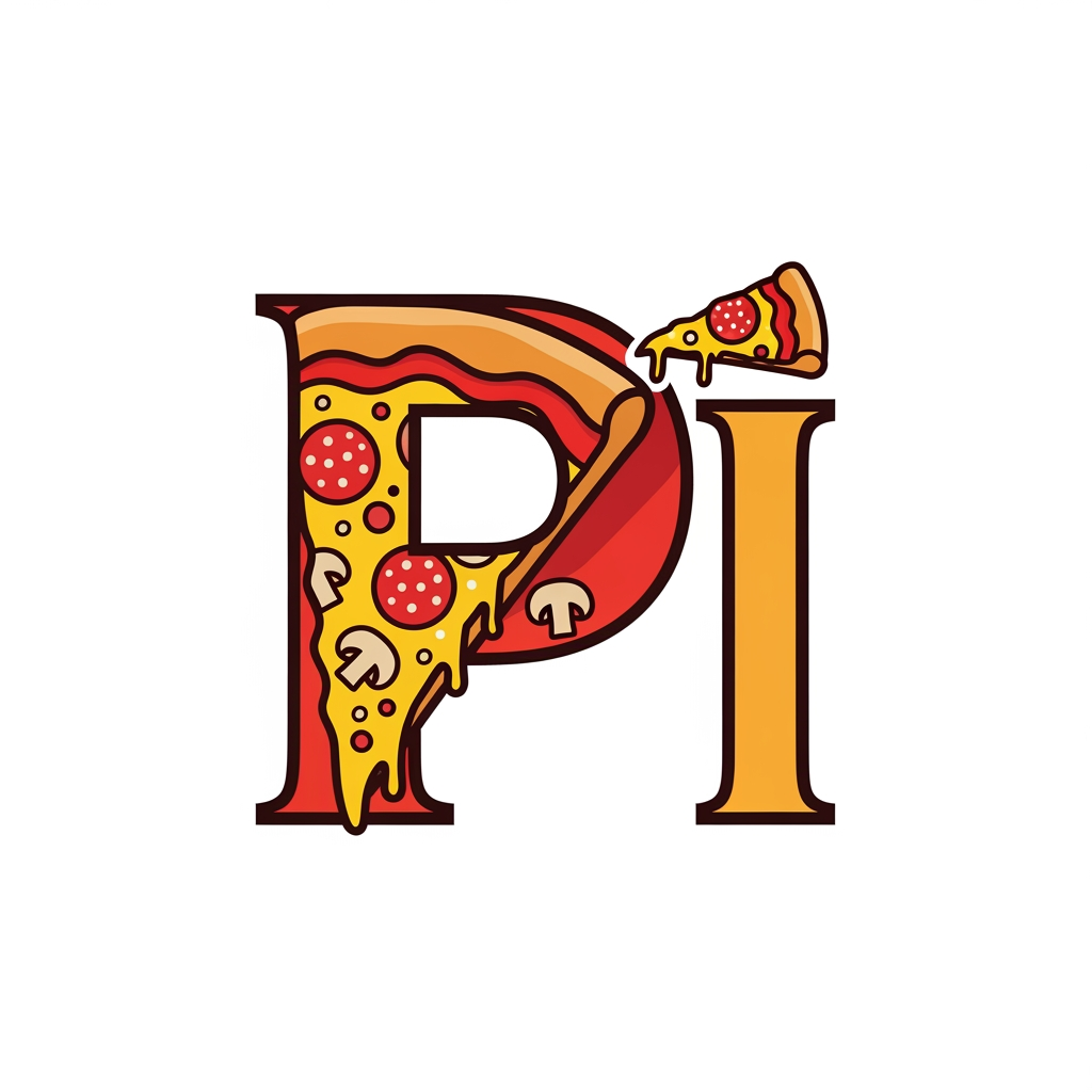 AI Design for maak een logo met de P en de I met een pizza