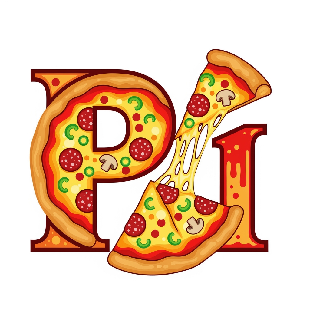 AI Design for maak een logo met de P en de I met een pizza