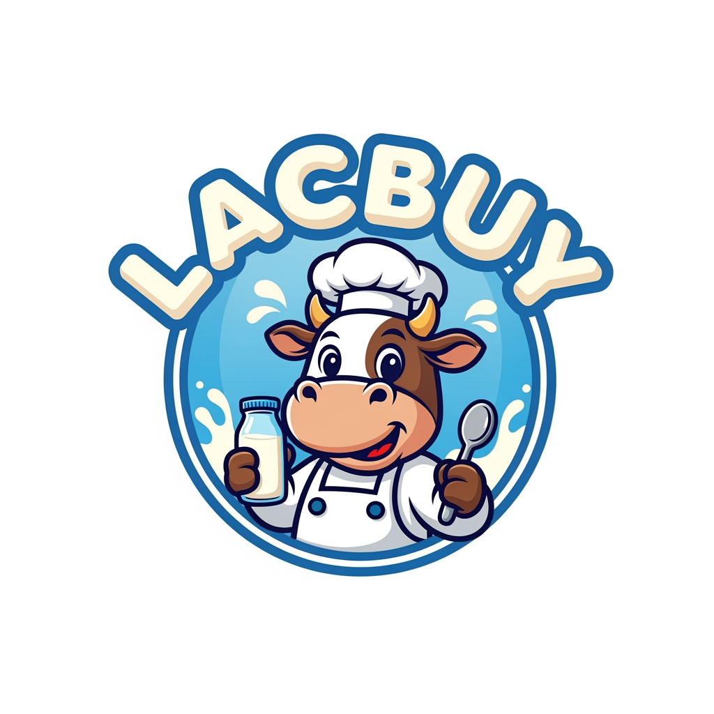 AI Design for een logo met een mascotte waar de naam lacbuy is