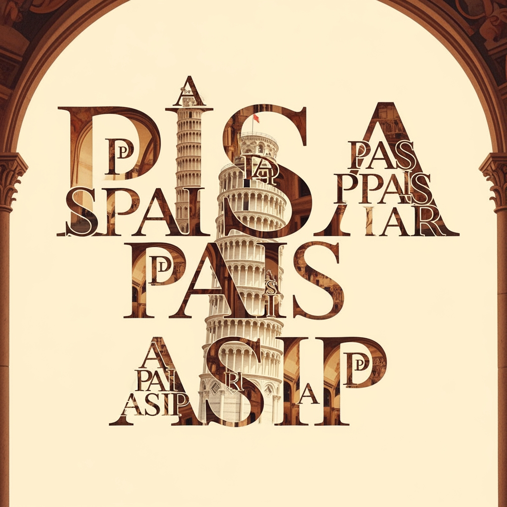 AI Design for maak een anagram de naam is pisa