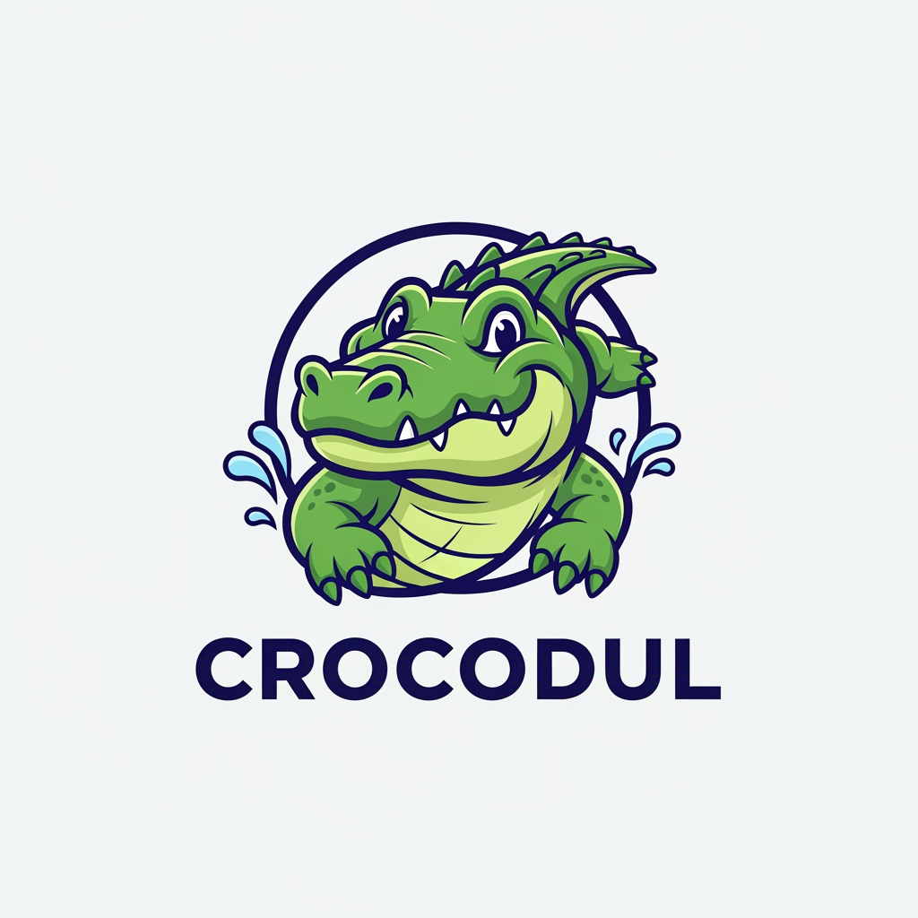AI Design for maak een logo waar de mascote een crocodul