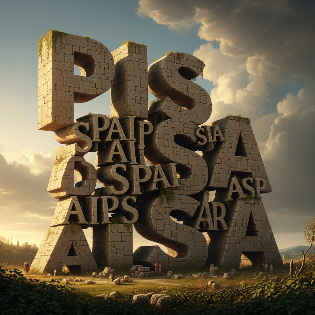AI Design for maak een anagram de naam is pisa