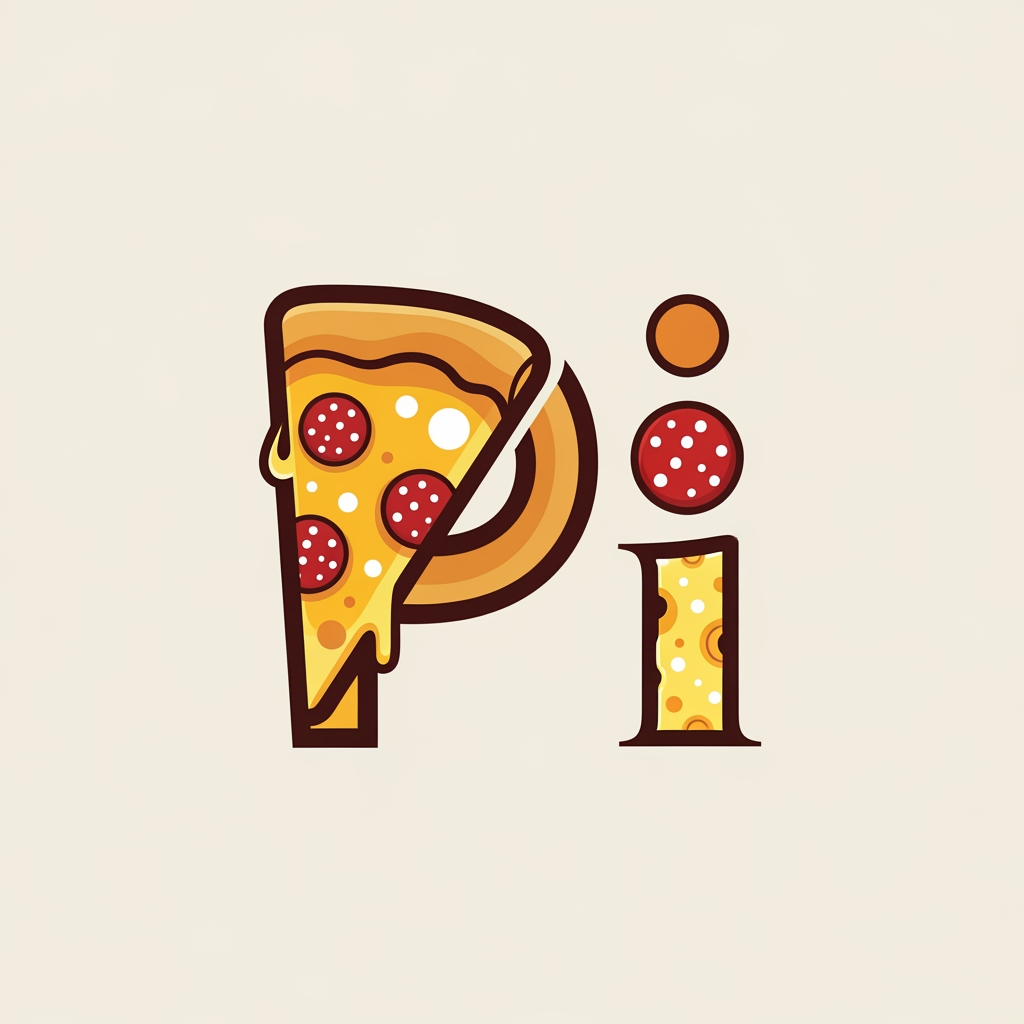 AI Design for maak een logo met de P en de I met een pizza