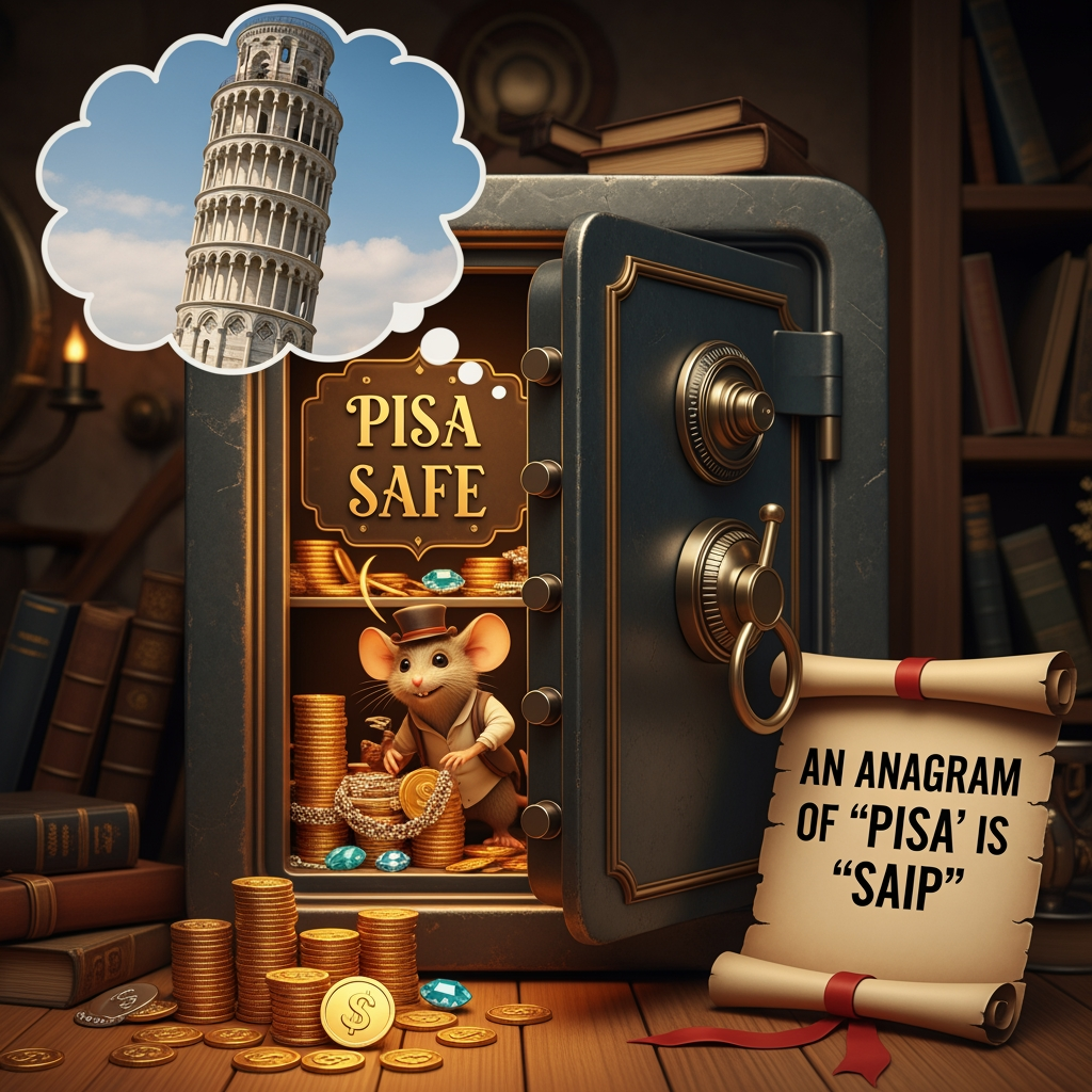 AI Design for maak een anagram de naam is pisa