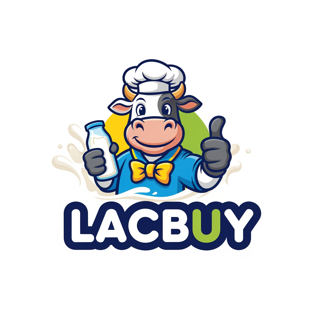 AI Design for een logo met een mascotte waar de naam lacbuy is