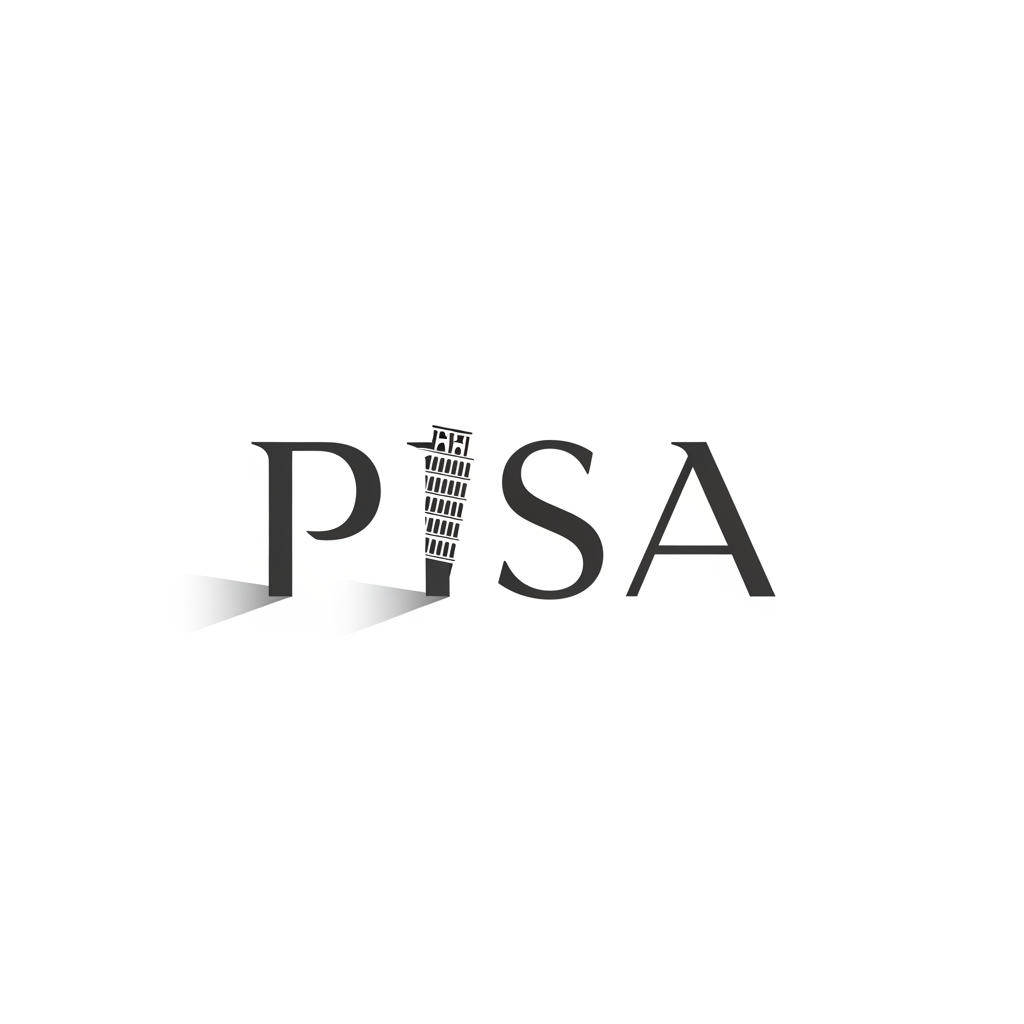 AI Design for maak een logo met aleen de naam is pisa