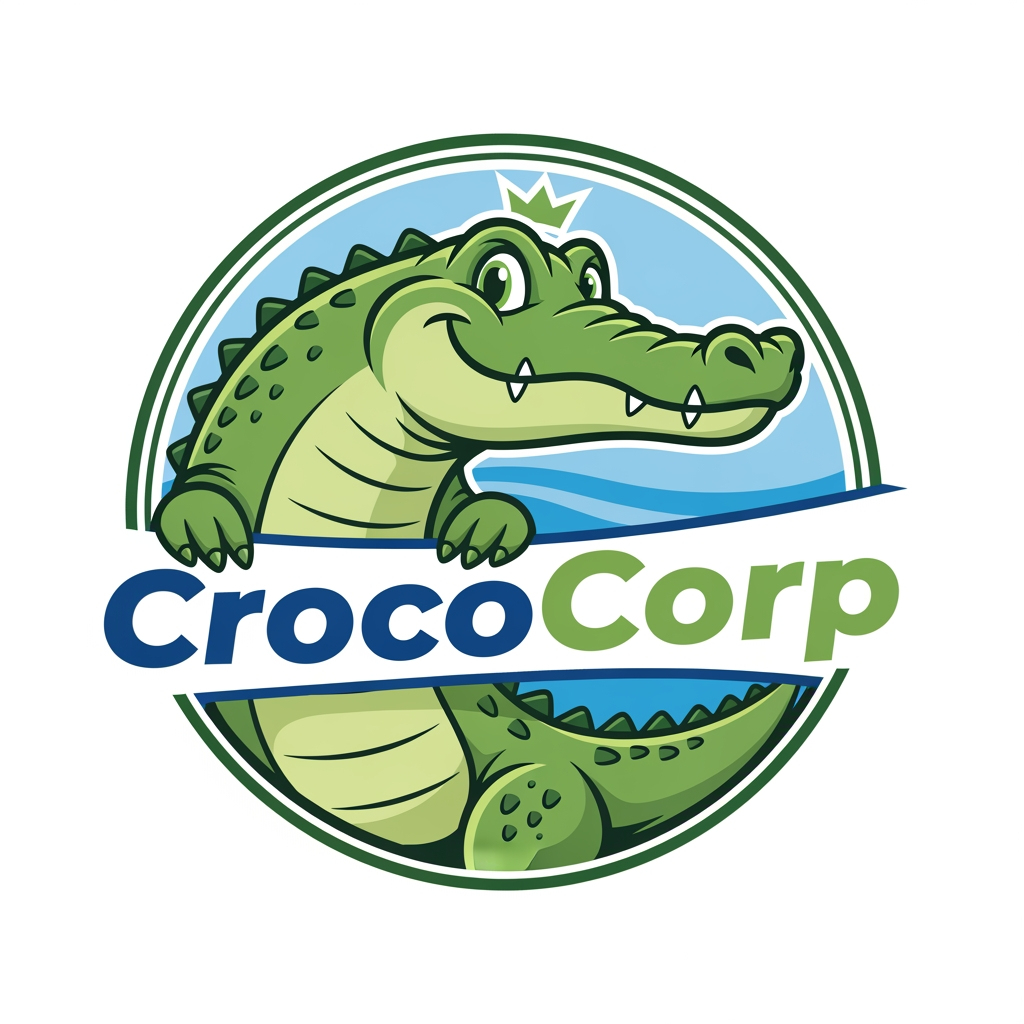 AI Design for maak een logo waar de mascote een crocodul