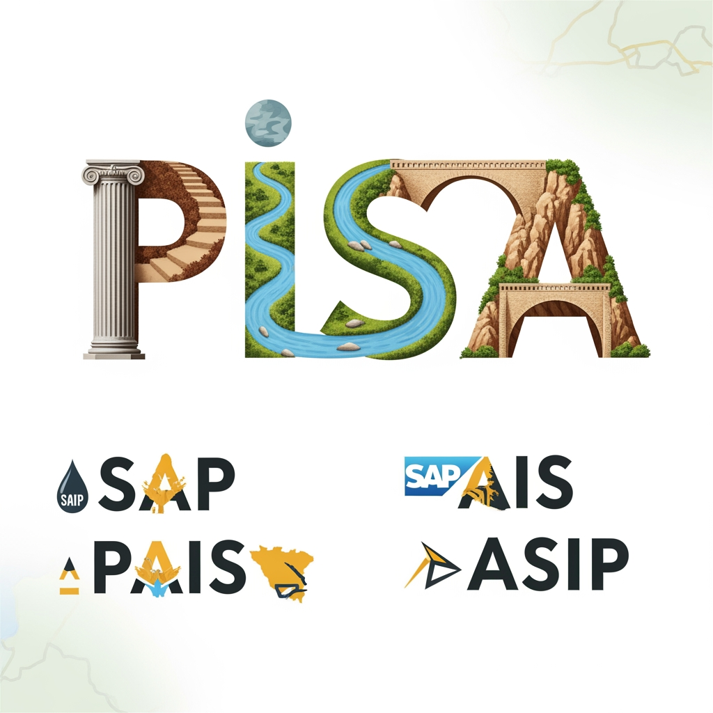 AI Design for maak een anagram de naam is pisa