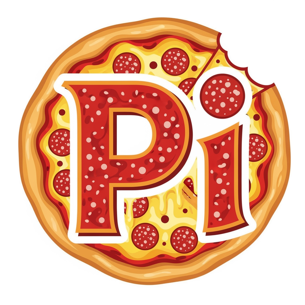 AI Design for maak een logo met de P en de I met een pizza