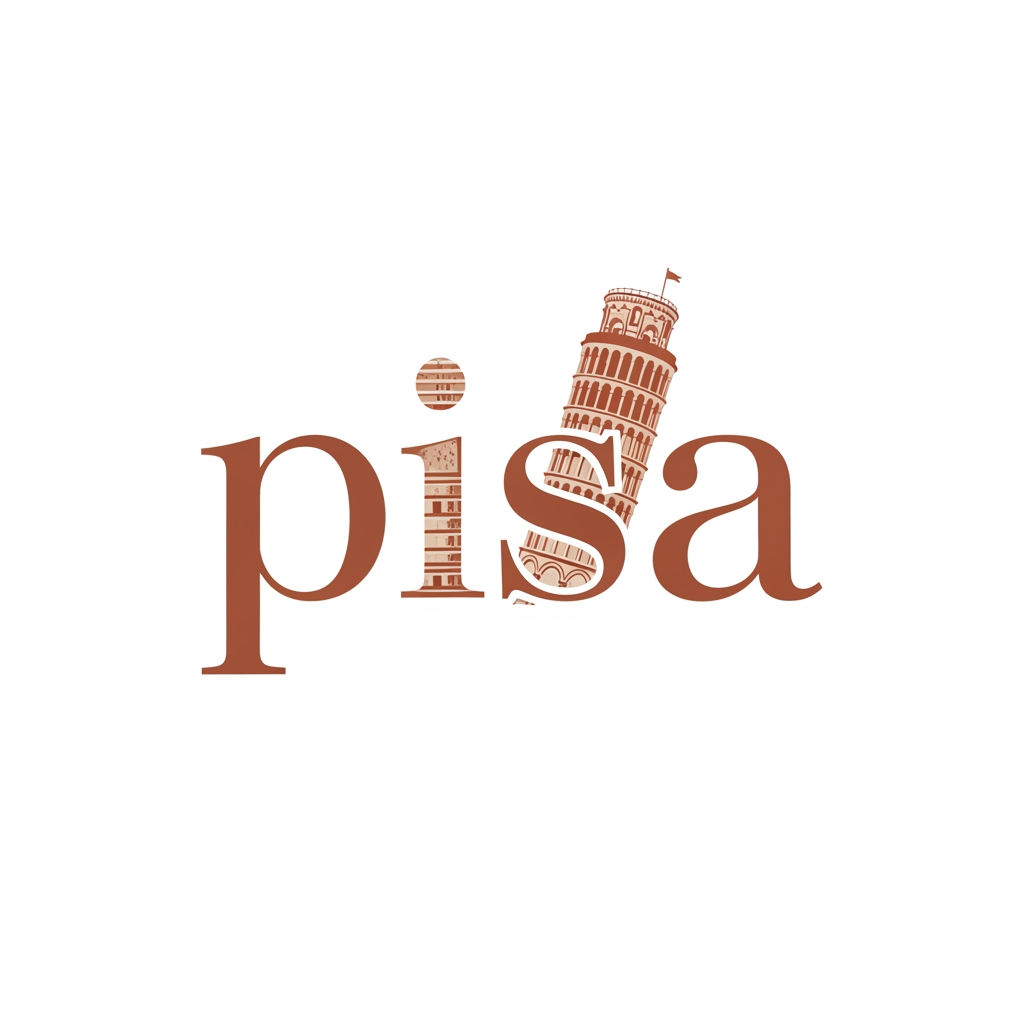 AI Design for maak een logo met aleen de naam is pisa