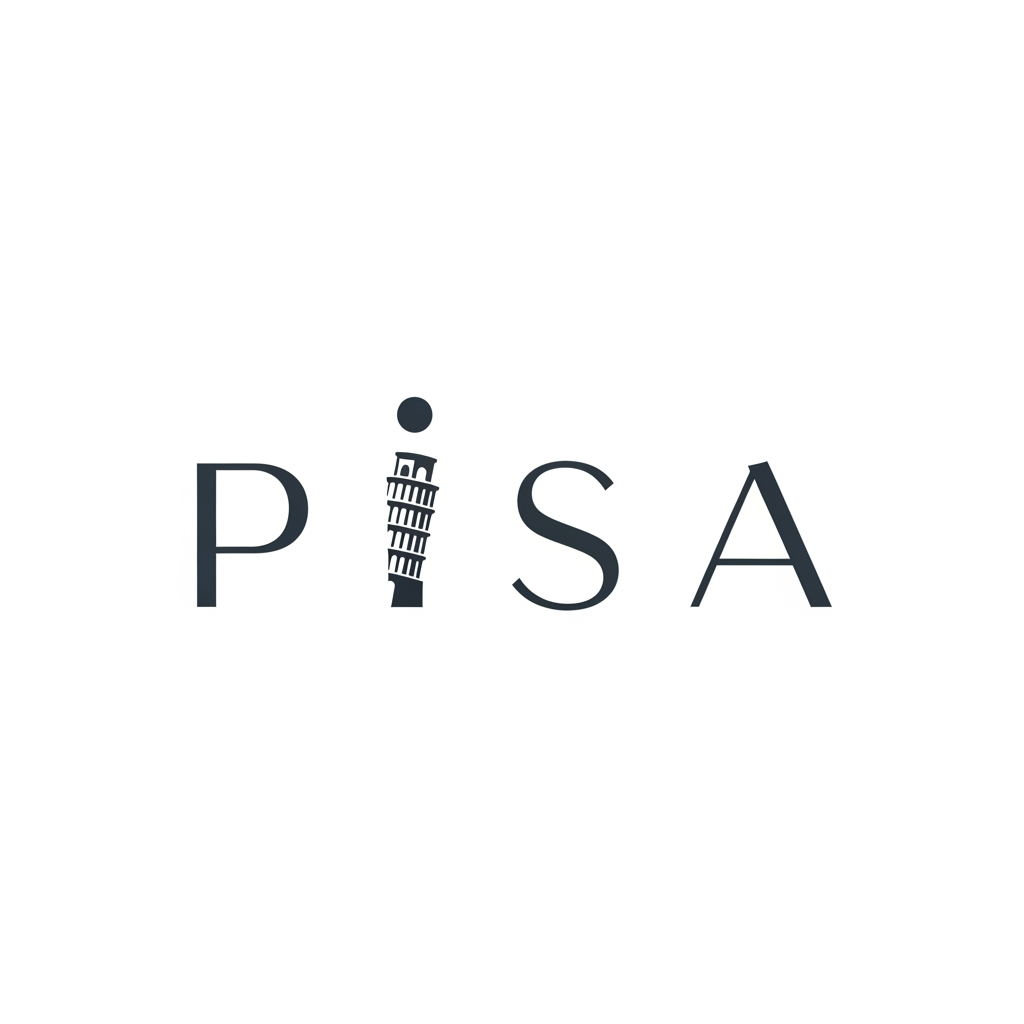AI Design for maak een logo met aleen de naam is pisa
