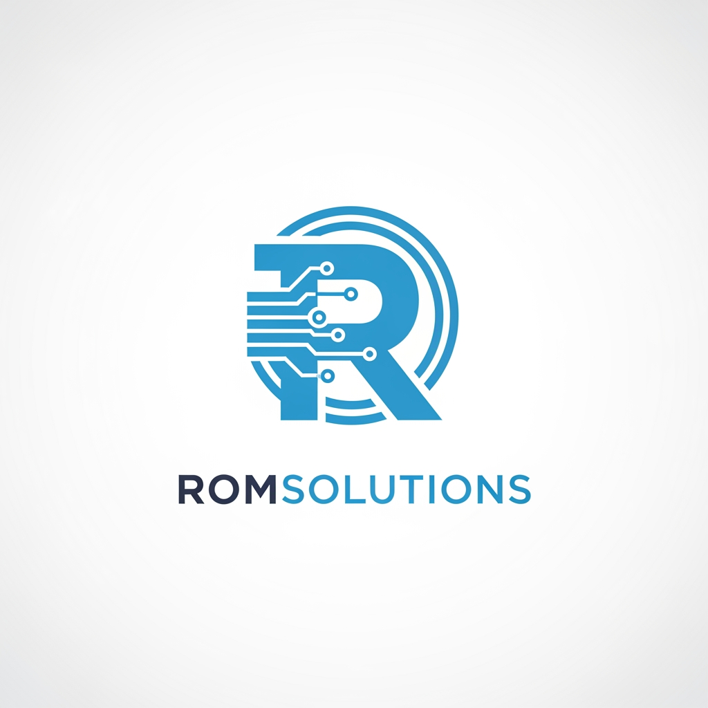 AI Design for make an Emblem for a company name Romsolutions but keep it simple